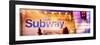 Panoramic View - Entrance of a Subway Station in Times Square - Urban Street Scene by Night-Philippe Hugonnard-Framed Photographic Print