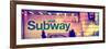 Panoramic View - Entrance of a Subway Station in Times Square - Urban Street Scene by Night-Philippe Hugonnard-Framed Photographic Print