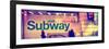 Panoramic View - Entrance of a Subway Station in Times Square - Urban Street Scene by Night-Philippe Hugonnard-Framed Photographic Print