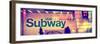 Panoramic View - Entrance of a Subway Station in Times Square - Urban Street Scene by Night-Philippe Hugonnard-Framed Photographic Print