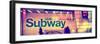 Panoramic View - Entrance of a Subway Station in Times Square - Urban Street Scene by Night-Philippe Hugonnard-Framed Photographic Print