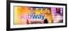 Panoramic View - Entrance of a Subway Station in Times Square - Urban Street Scene by Night-Philippe Hugonnard-Framed Photographic Print