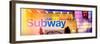 Panoramic View - Entrance of a Subway Station in Times Square - Urban Street Scene by Night-Philippe Hugonnard-Framed Photographic Print