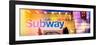 Panoramic View - Entrance of a Subway Station in Times Square - Urban Street Scene by Night-Philippe Hugonnard-Framed Photographic Print