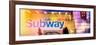 Panoramic View - Entrance of a Subway Station in Times Square - Urban Street Scene by Night-Philippe Hugonnard-Framed Photographic Print