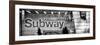 Panoramic View - Entrance of a Subway Station in Times Square - Urban Street Scene by Night-Philippe Hugonnard-Framed Premium Photographic Print