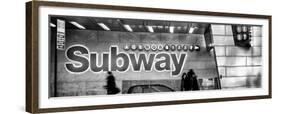 Panoramic View - Entrance of a Subway Station in Times Square - Urban Street Scene by Night-Philippe Hugonnard-Framed Premium Photographic Print