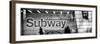 Panoramic View - Entrance of a Subway Station in Times Square - Urban Street Scene by Night-Philippe Hugonnard-Framed Photographic Print