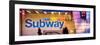 Panoramic View - Entrance of a Subway Station in Times Square - Urban Street Scene by Night-Philippe Hugonnard-Framed Photographic Print