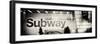 Panoramic View - Entrance of a Subway Station in Times Square - Urban Street Scene by Night-Philippe Hugonnard-Framed Premium Photographic Print