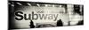 Panoramic View - Entrance of a Subway Station in Times Square - Urban Street Scene by Night-Philippe Hugonnard-Mounted Photographic Print