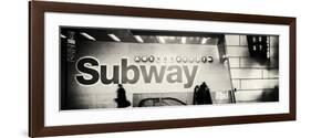 Panoramic View - Entrance of a Subway Station in Times Square - Urban Street Scene by Night-Philippe Hugonnard-Framed Photographic Print