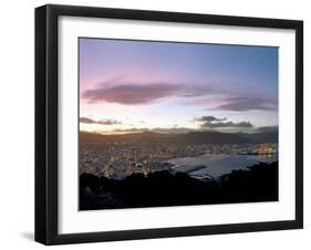 Panoramic View from Mount Victoria at Sunset, of Wellington, North Island, New Zealand-Don Smith-Framed Photographic Print