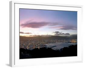 Panoramic View from Mount Victoria at Sunset, of Wellington, North Island, New Zealand-Don Smith-Framed Photographic Print