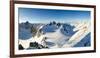 Panoramic view from summit of Hintere Jamspitze. Switzerland, Europe.-ClickAlps-Framed Photographic Print