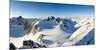 Panoramic view from summit of Hintere Jamspitze. Switzerland, Europe.-ClickAlps-Mounted Photographic Print