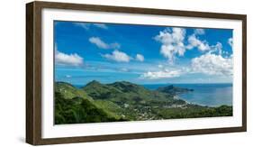 Panoramic view from the highest peak on the island of Koh Tao, Thailand, Southeast Asia, Asia-Logan Brown-Framed Photographic Print