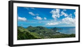 Panoramic view from the highest peak on the island of Koh Tao, Thailand, Southeast Asia, Asia-Logan Brown-Framed Photographic Print