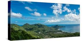 Panoramic view from the highest peak on the island of Koh Tao, Thailand, Southeast Asia, Asia-Logan Brown-Stretched Canvas