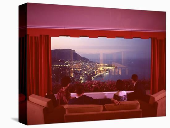 Panoramic View from the Vistaero Hotel Perched on the Edge of a Cliff Above Monte Carlo, Monaco-Ralph Crane-Stretched Canvas