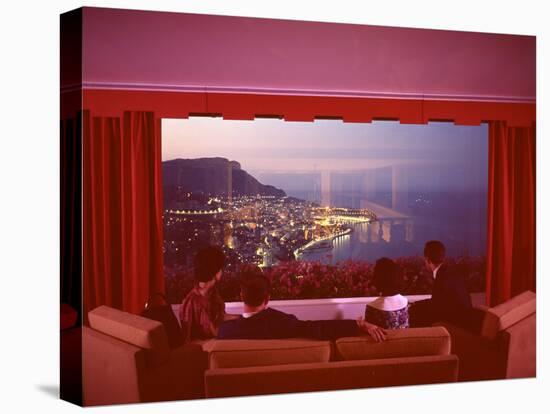 Panoramic View from the Vistaero Hotel Perched on the Edge of a Cliff Above Monte Carlo, Monaco-Ralph Crane-Stretched Canvas