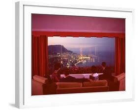 Panoramic View from the Vistaero Hotel Perched on the Edge of a Cliff Above Monte Carlo, Monaco-Ralph Crane-Framed Photographic Print