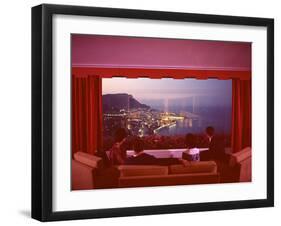 Panoramic View from the Vistaero Hotel Perched on the Edge of a Cliff Above Monte Carlo, Monaco-Ralph Crane-Framed Photographic Print