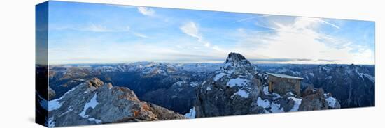 Panoramic View from the Watzmanngipfel to Steinernes Meer-Stefan Sassenrath-Stretched Canvas