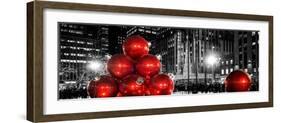 Panoramic View - Giant Christmas Ornaments on Sixth Avenue across from Radio City Music Hall-Philippe Hugonnard-Framed Photographic Print