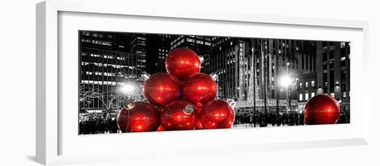 Panoramic View - Giant Christmas Ornaments on Sixth Avenue across from Radio City Music Hall-Philippe Hugonnard-Framed Photographic Print