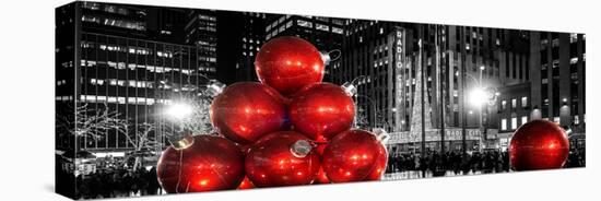 Panoramic View - Giant Christmas Ornaments on Sixth Avenue across from Radio City Music Hall-Philippe Hugonnard-Stretched Canvas