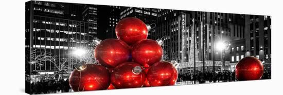 Panoramic View - Giant Christmas Ornaments on Sixth Avenue across from Radio City Music Hall-Philippe Hugonnard-Stretched Canvas