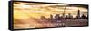 Panoramic View - Jetty View with Manhattan and One World Trade Center (1WTC) at Sunset-Philippe Hugonnard-Framed Stretched Canvas