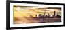 Panoramic View - Jetty View with Manhattan and One World Trade Center (1WTC) at Sunset-Philippe Hugonnard-Framed Photographic Print