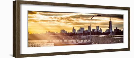 Panoramic View - Jetty View with Manhattan and One World Trade Center (1WTC) at Sunset-Philippe Hugonnard-Framed Photographic Print
