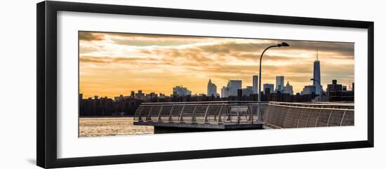 Panoramic View - Jetty View with Manhattan and One World Trade Center (1WTC) at Sunset-Philippe Hugonnard-Framed Photographic Print