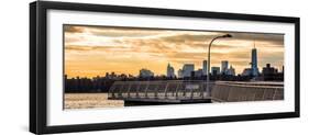 Panoramic View - Jetty View with Manhattan and One World Trade Center (1WTC) at Sunset-Philippe Hugonnard-Framed Photographic Print