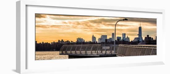 Panoramic View - Jetty View with Manhattan and One World Trade Center (1WTC) at Sunset-Philippe Hugonnard-Framed Photographic Print