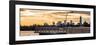 Panoramic View - Jetty View with Manhattan and One World Trade Center (1WTC) at Sunset-Philippe Hugonnard-Framed Photographic Print