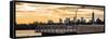 Panoramic View - Jetty View with Manhattan and One World Trade Center (1WTC) at Sunset-Philippe Hugonnard-Framed Stretched Canvas