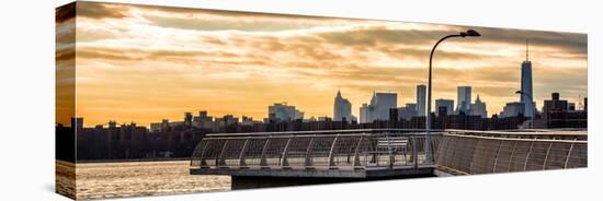 Panoramic View - Jetty View with Manhattan and One World Trade Center (1WTC) at Sunset-Philippe Hugonnard-Stretched Canvas