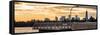 Panoramic View - Jetty View with Manhattan and One World Trade Center (1WTC) at Sunset-Philippe Hugonnard-Framed Stretched Canvas