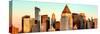 Panoramic View - Manhattan Buildings Sunset in Winter-Philippe Hugonnard-Stretched Canvas