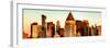 Panoramic View - Manhattan Buildings Sunset in Winter-Philippe Hugonnard-Framed Photographic Print