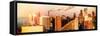 Panoramic View - Manhattan Buildings Sunset - New York City - United States - USA-Philippe Hugonnard-Framed Stretched Canvas