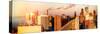 Panoramic View - Manhattan Buildings Sunset - New York City - United States - USA-Philippe Hugonnard-Stretched Canvas