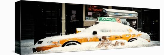 Panoramic View - NYC Yellow Cab Buried in Snow - Manhattan - New York - United States - USA-Philippe Hugonnard-Stretched Canvas