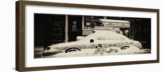 Panoramic View - NYC Yellow Cab Buried in Snow-Philippe Hugonnard-Framed Photographic Print