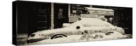 Panoramic View - NYC Yellow Cab Buried in Snow-Philippe Hugonnard-Stretched Canvas