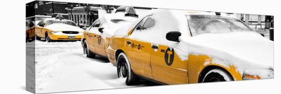 Panoramic View - NYC Yellow Cab in the Snow-Philippe Hugonnard-Stretched Canvas